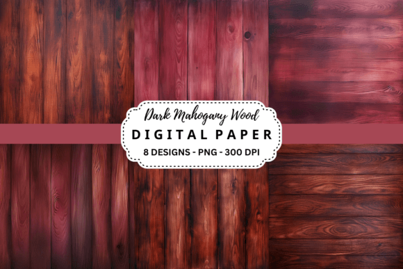 Dark Mahogany Wood Digital Paper: Elevate Your Designs