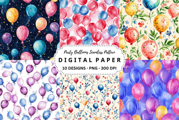 Elevate Your Designs with a Party Balloons Seamless Pattern