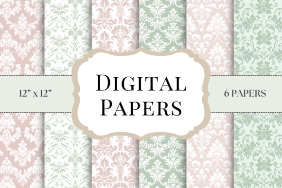 Elevate Your Projects with Soft Damask Digital Papers