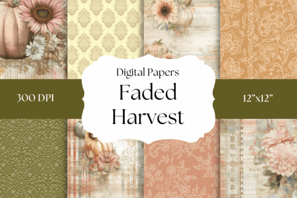 Faded Harvest Fall Digital Papers: A Vintage Aesthetic