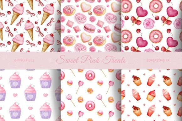 Indulge in the Sweetness of Sweet Pink Treats Digital Backgrounds