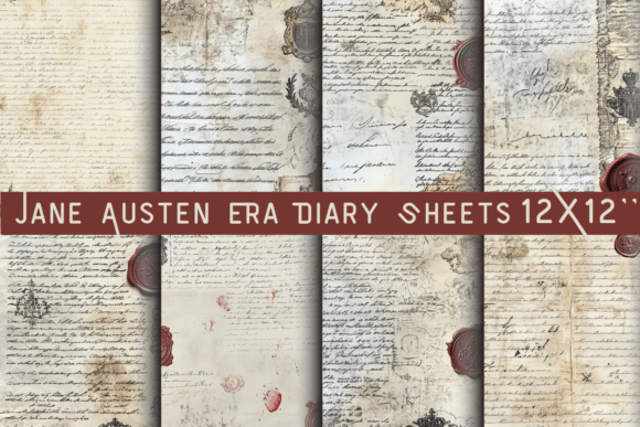 Jane Austen Era Diary Sheets: Timeless Regency Charm for Your Designs