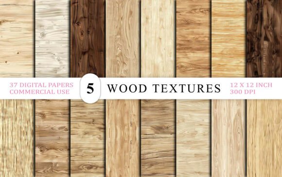 Smooth Natural Wood Texture Pack: Authentic Design Assets