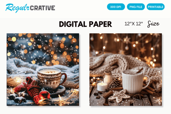 Sweet and Cozy Christmas Digital Paper: Your Holiday Design Foundation