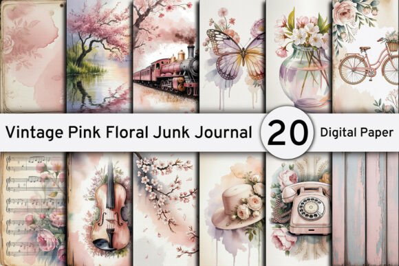 Timeless Elegance: Styling with Vintage Pink Floral Junk Journal Pages