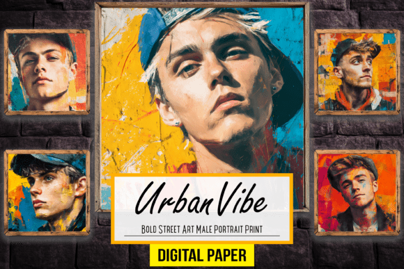 Urban Edge: The Bold Street Art Male Portrait Graphics