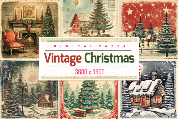 Vintage Christmas Stamp Paper: A Digital Asset for Festive Design