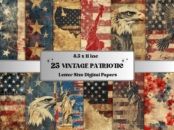 Vintage Patriotic 4th of July Paper: A Designer's Toolkit