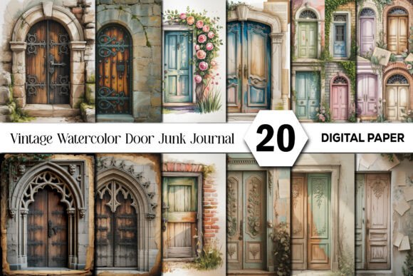 Vintage Watercolor Door Junk Journal Kit: Aesthetic & Uses