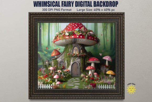 Whimsical Fairy Digital Backdrop: Enchanted Visual Storytelling